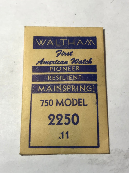 Waltham Factory Mainspring for 7½ ligne 750 Model B No. 2250 - Steel