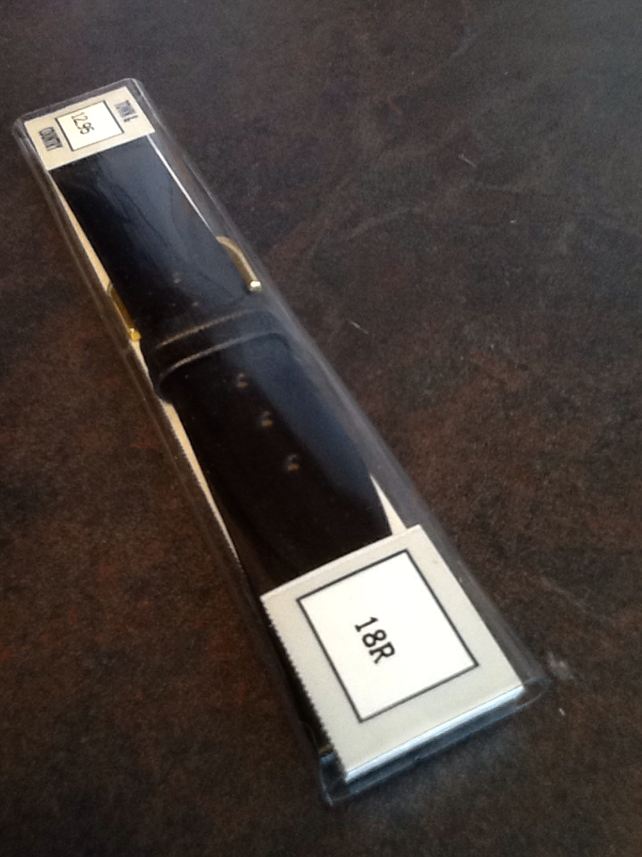 Town & Country 18mm Black Calfskin Leather Wrist Watch Strap - New in Packaging