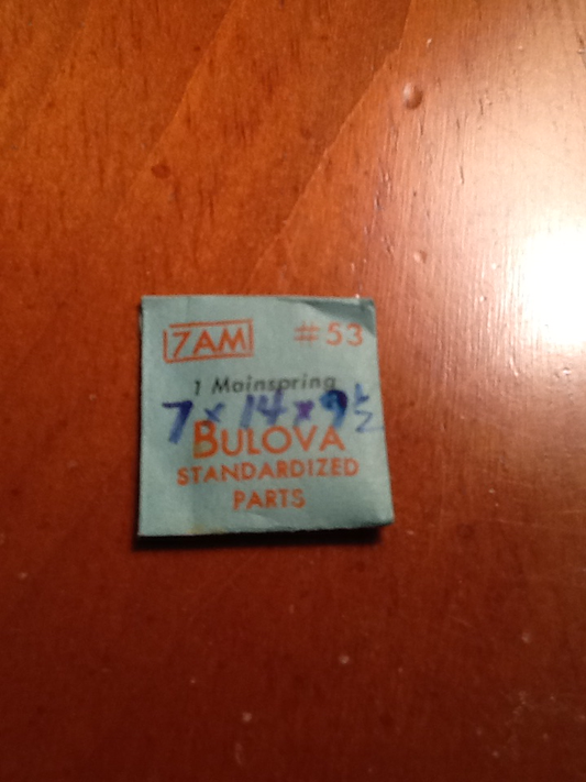 Bulova factory mainspring for caliber 7AM - steel