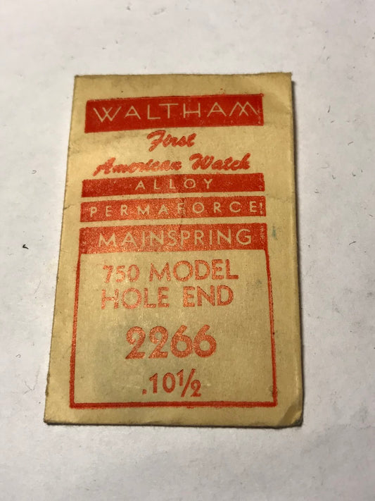 Waltham Factory Mainspring for 7½ ligne Model 750 No. 2266 / 2243 - Alloy