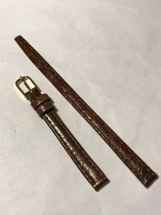 Downing 8mm Brown Croco Grain Calf Wrist Watch Strap - New in Packaging