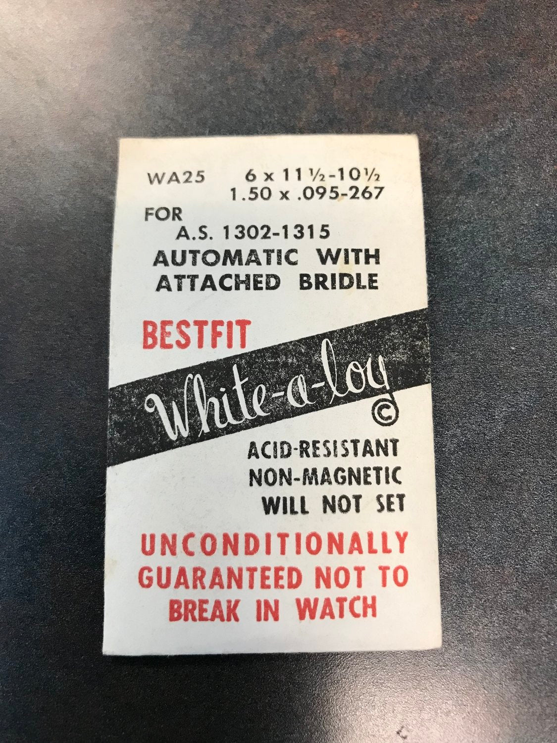 BESTFIT Mainspring WA25 for A.S. caliber 1302 - 1315 - Alloy