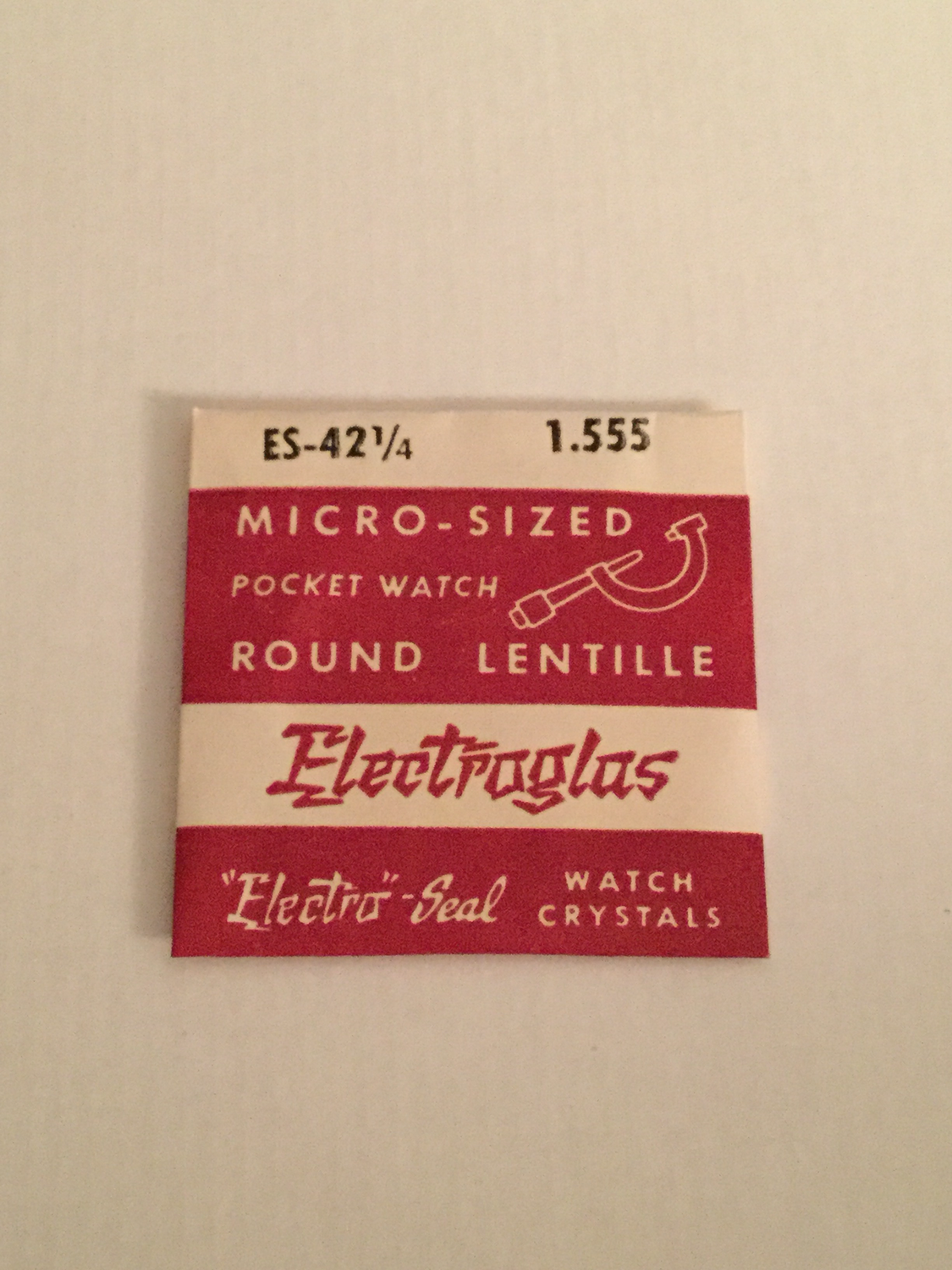 Electro-Seal ES-42¼ Pocket Watch Crystal 39.5mm (1.555“) - New