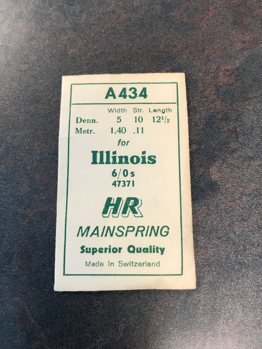 HR Mainspring A434 for Illinois 6/0s Movements #47371 - Steel