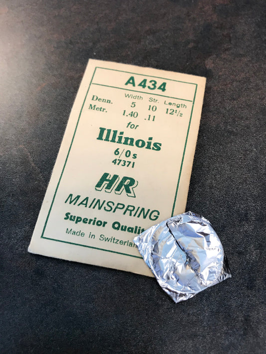 HR Mainspring A434 for Illinois 6/0s Movements #47371 - Steel