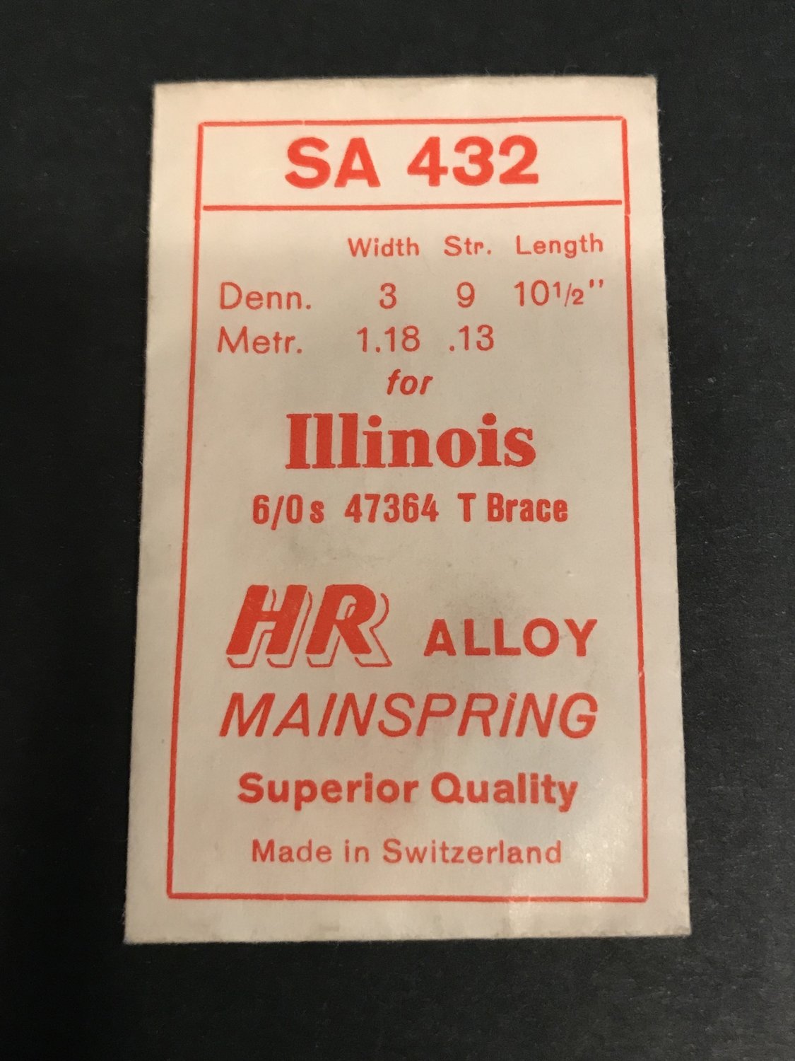 HR Mainspring SA432 for Illinois 6/0s Open Face #47364 - Alloy