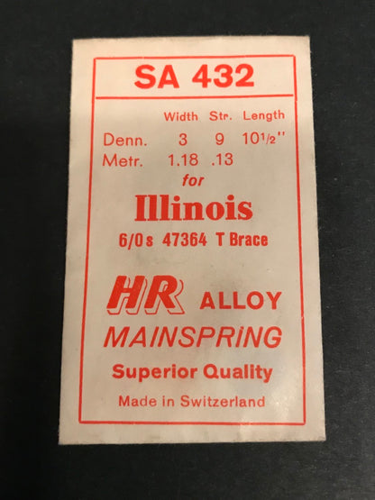HR Mainspring SA432 for Illinois 6/0s Open Face #47364 - Alloy