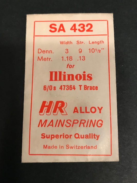 HR Mainspring SA432 for Illinois 6/0s Open Face #47364 - Alloy