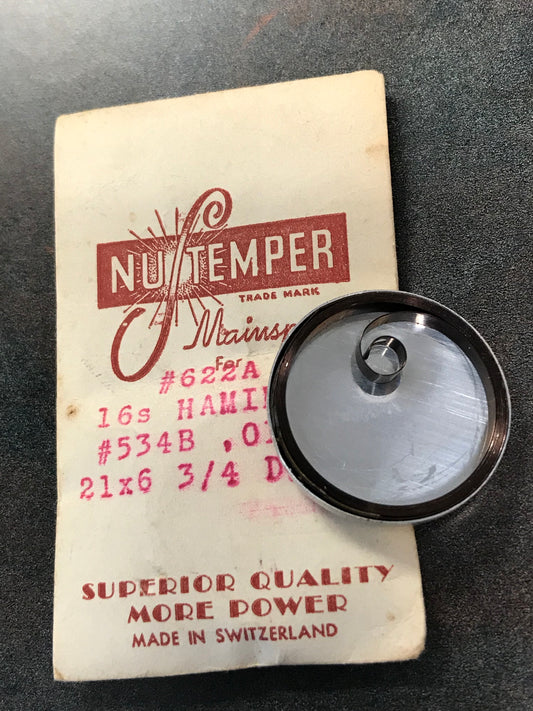 NuTemper Mainspring for Hamilton 534B for 16s - Steel
