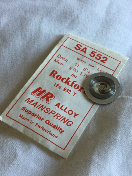 HR Mainspring SA552 for 12s Rockford Factory No. 932 - Alloy