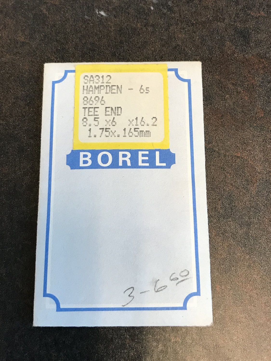 BOREL Mainspring SA312 for 6s Hampden #8696- Alloy