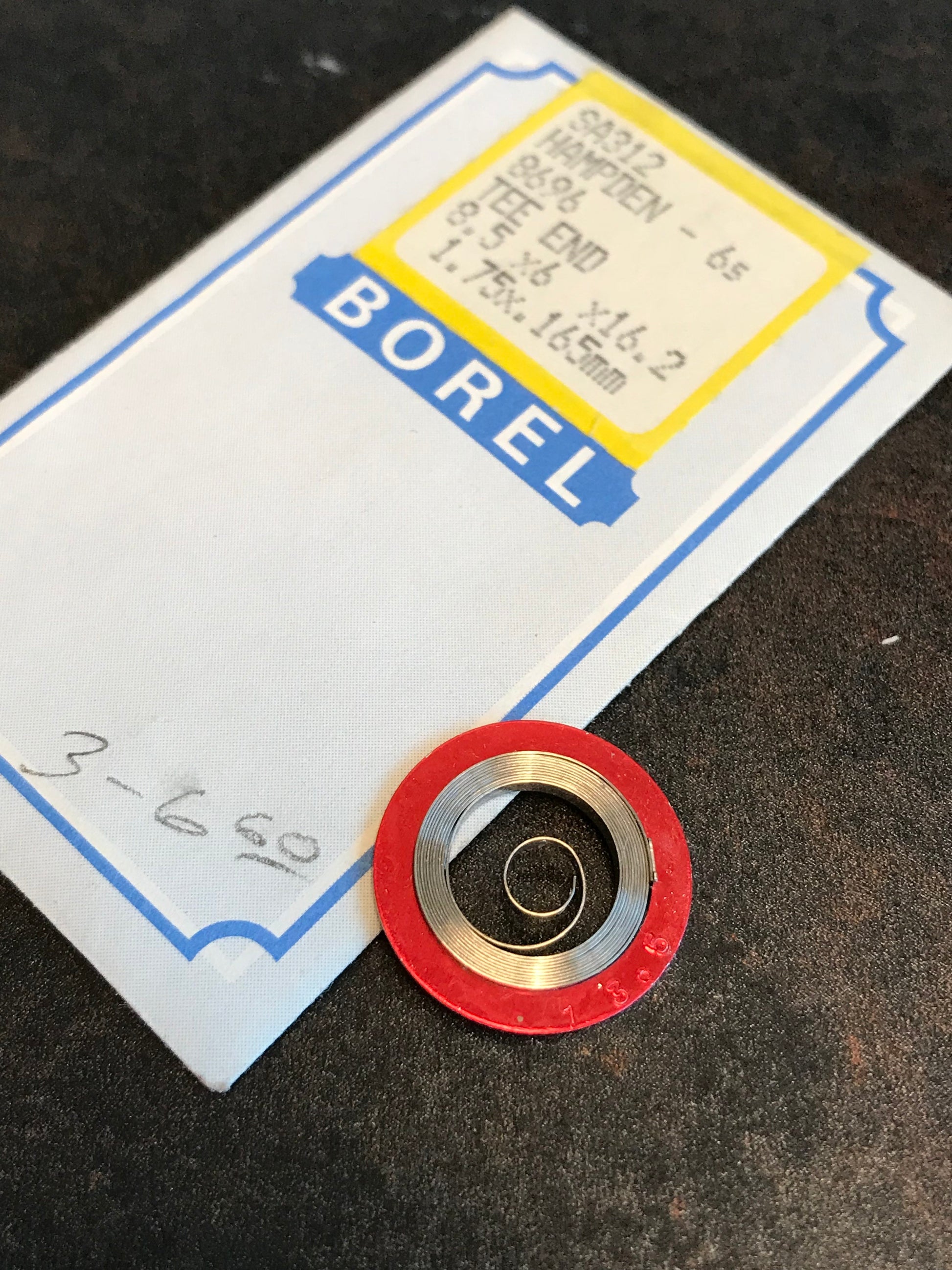 BOREL Mainspring SA312 for 6s Hampden #8696- Alloy
