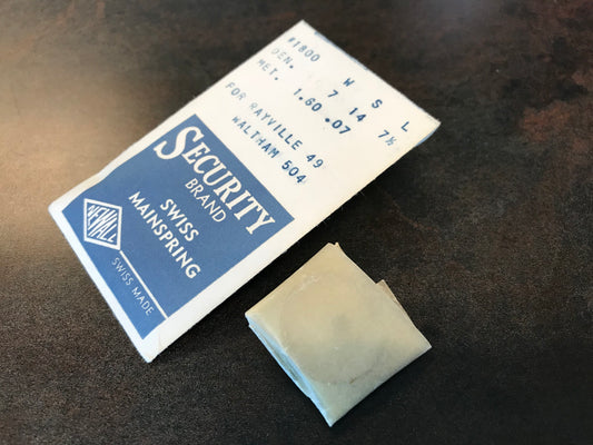 NEWALL Security Mainspring #1800 for Waltham 504 & Rayville 49 - Steel