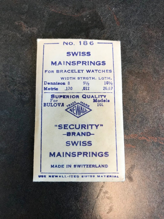 NEWALL Security Mainspring #186 for Bulova caliber 10L - Steel
