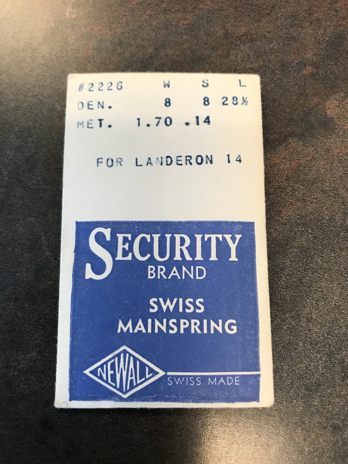 NEWALL Security Mainspring #2226 for Landeron caliber 14 chronograph - Steel