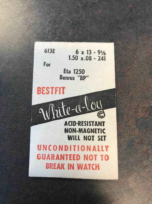 BESTFIT Mainspring 613E for AS 970, Benrus BP & ETA 1250 - Alloy