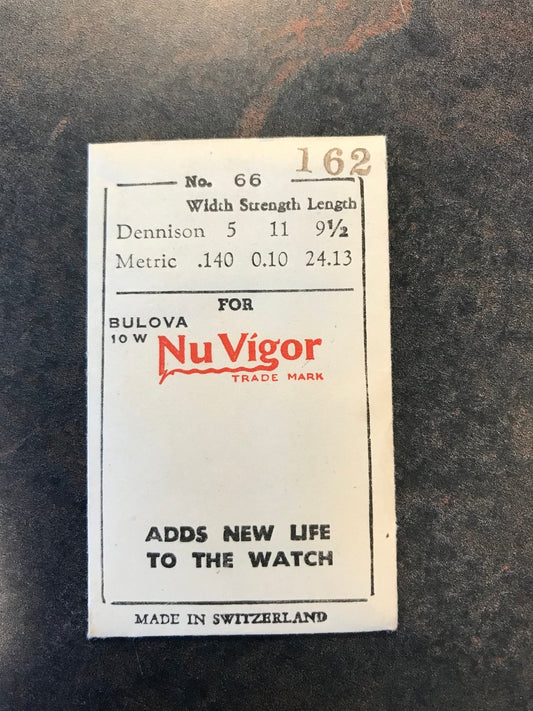 NuVigor Mainspring No. 66 for Bulova caliber 10W - Steel