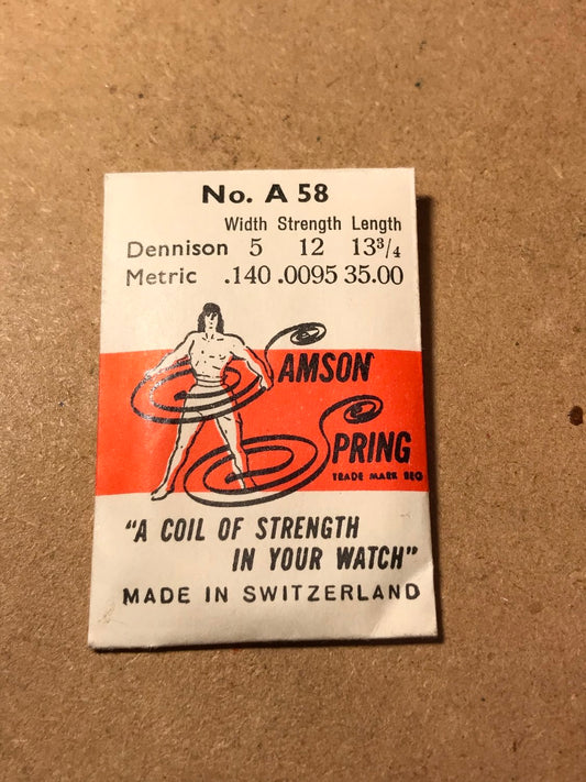 Samson Mainspring No. A58 for Movado 12 ligne caliber 220 - Steel