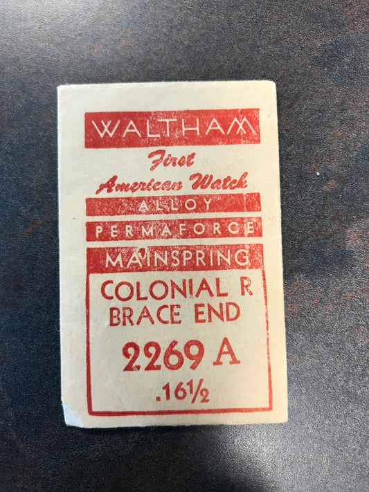 Waltham Factory Mainspring for 12s Colonial R Factory No. 2269A - Alloy