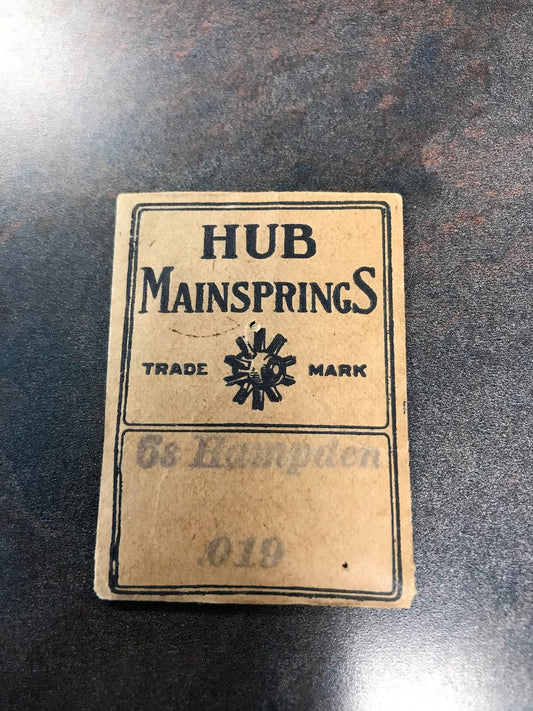 HUB Mainspring for Hampden 6s Factory No. 8696 - Steel