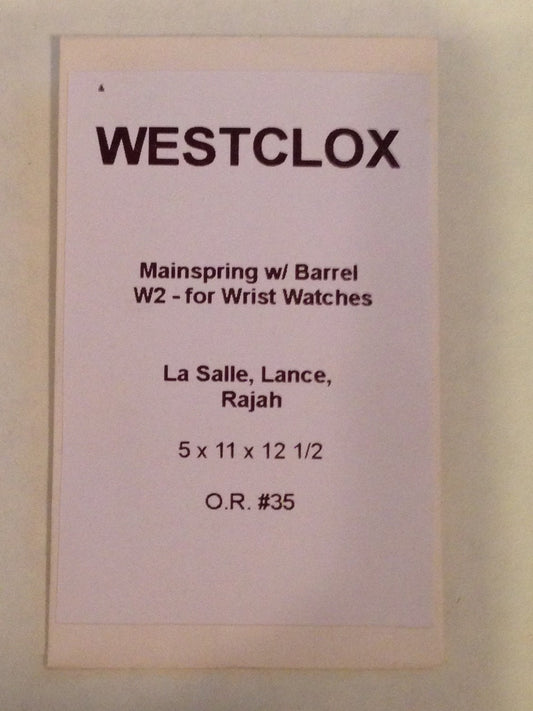 Westclox Wrist Watch Mainspring + Barrel - Lance & Rajah Watches