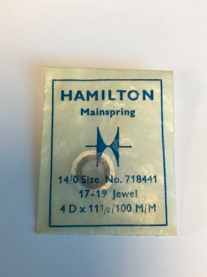 Hamilton 14/0s Factory Mainspring #718441 - Steel