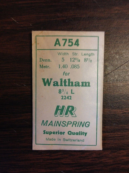 HR Mainspring A754 - Waltham 8¾ Ligne 2242 - Steel
