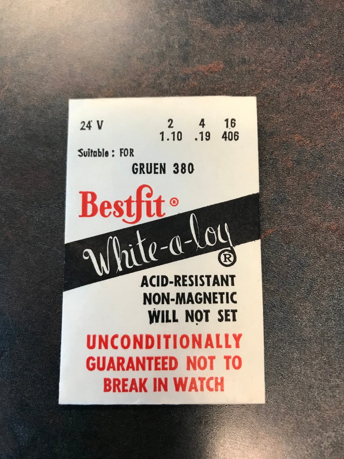 BESTFIT Mainspring 24V for Gruen caliber 380, 381, 385, 386 Pocket Watch - Alloy